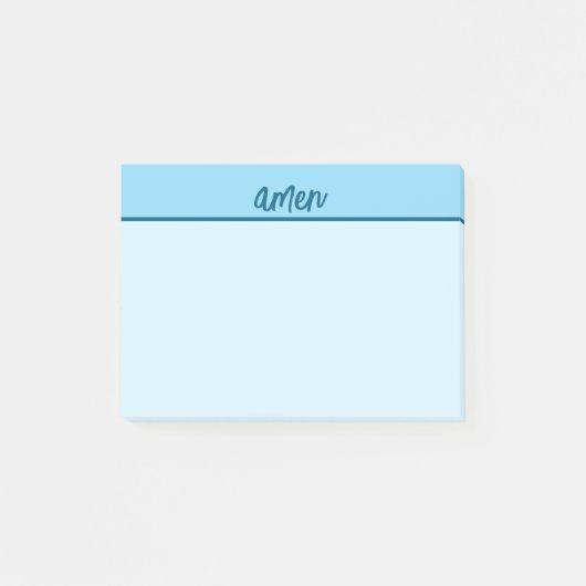 Christliche AMEN Sticky Notepad Blaue Typologie Ar Post-it Klebezettel (Vorderseite)