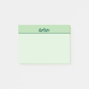 Christliche AMEN Sticky Notepad Grüne Typologie Post-it Klebezettel
