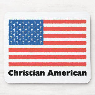 Christliche amerikanische Flagge Mousepad