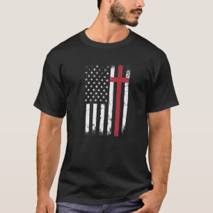 Christliche amerikanische Flagge Usa Patriotic God T-Shirt