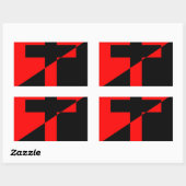 Christliche anarchistische Anarchie-Fahne Rechteckiger Aufkleber (Blatt)