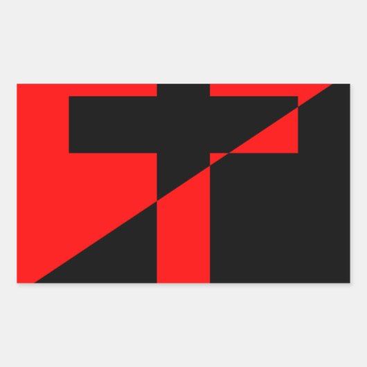 Christliche anarchistische Anarchie-Fahne Rechteckiger Aufkleber (Vorderseite)