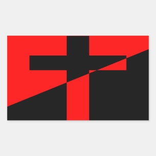 Christliche anarchistische Anarchie-Fahne Rechteckiger Aufkleber