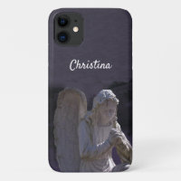 Christliche Angel Statue Deep Lila
