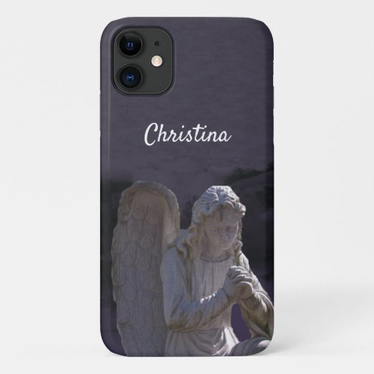 Christliche Angel Statue Deep Lila Case-Mate iPhone Hülle (Rückseite)