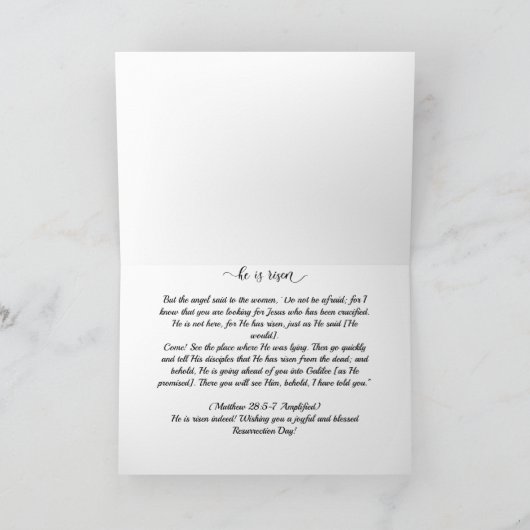 Christliche Auferstehungskarte Feiertagskarte (Innenseite)