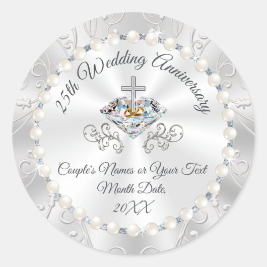 Christliche Aufkleber für Umschläge zum 25. Jubilä (Vorderseite)