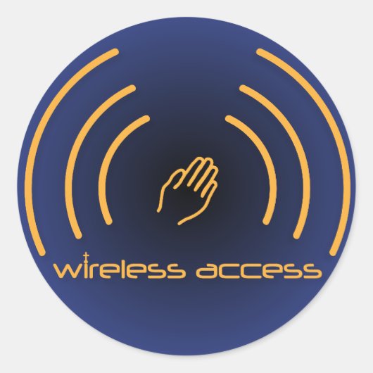 Christliche Aufkleber: Wireless Access (Gebet) Runder Aufkleber (Vorderseite)