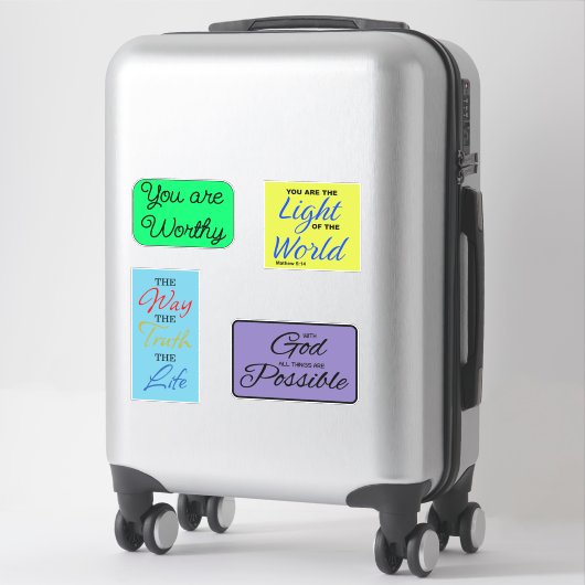 Christliche Aufkleberpackung mit Inspiration Aufkleber (Koffer)