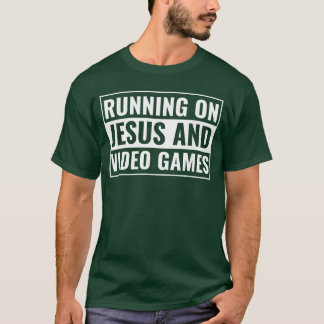 Christliche ausländische Jungen laufen auf Jesus V T-Shirt