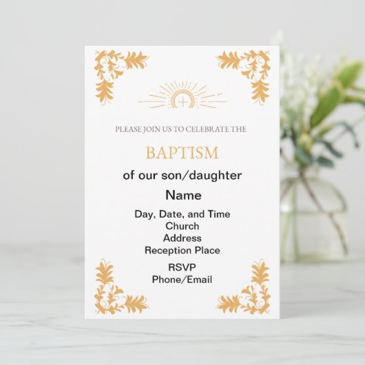 CHRISTLICHE BAPTISMITTELEINLADUNG EINLADUNG (Stehend Vorderseite)