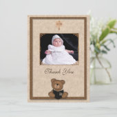 Christliche Bärenfotokarte Dankeskarte (Stehend Vorderseite)
