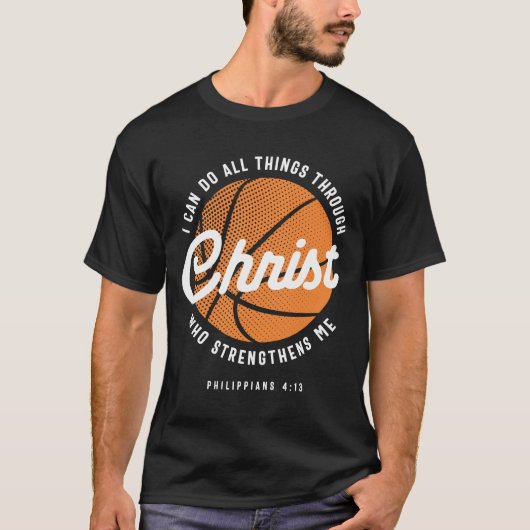 Christliche Basketball Religiöse Philippinen 4:13 T-Shirt (Vorderseite)
