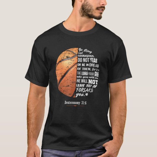 Christliche Basketball-Weltbibel Verse Glaube T-Shirt (Vorderseite)