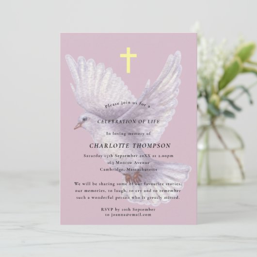 Christliche Beerdigung Einladung (Stehend Vorderseite)