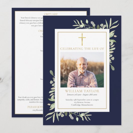 Christliche Beerdigungsordnung Programm (Vorne/Hinten)