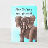 Christliche Beileidskarte (Elefant) Karte (Vorderseite)