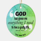 Christliche Bestätigung ALLES, WAS ICH BRAUCHE Keramik Ornament (Links)