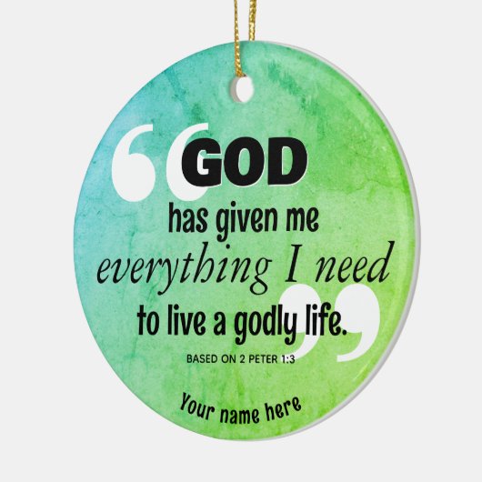 Christliche Bestätigung ALLES, WAS ICH BRAUCHE Keramik Ornament (Links)