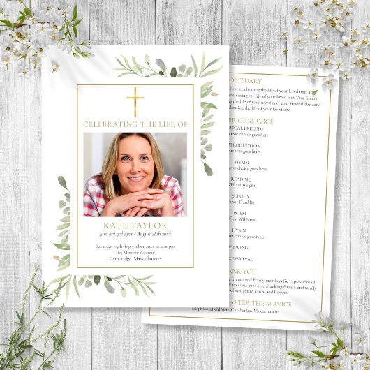 Christliche Bestattungsblattfolge des Dienstprogra Einladung