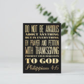 Christliche Bibel der Schrift - Philippinen 4:6 Postkarte (Stehend Vorderseite)