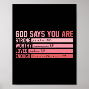 Christliche Bibel Gott sagt, Sie sind Valentine C Poster