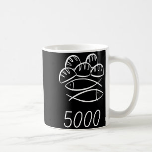 Christliche Bibel Jesus 2 Fische 5 Brote speisen 5 Kaffeetasse