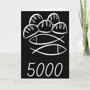 Christliche Bibel Jesus 2 Fische 5 Brote speisen 5 Karte