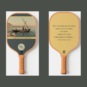 Christliche Bibel Jesus Religiöses Zitat Monogramm Pickleball Schläger