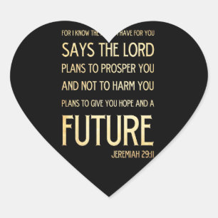 Christliche Bibel Verse Art Jeremiah 29:11 Herz-Aufkleber