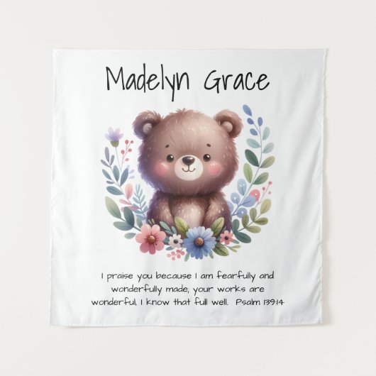 Christliche Bibel Verse Custom Baby Kinderzimmer W Wandteppich (Vorderseite)