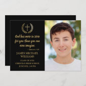 Christliche Bibel Verse Foto Schwarzer Abschluss Ankündigung (Vorne/Hinten)