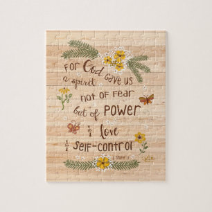 Christliche Bibel Verse Glaube über Furcht-Schrift Puzzle