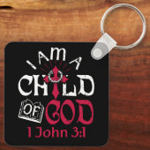 Christliche Bibel Verse Ich bin ein Kind Gottes 1 Schlüsselanhänger (Rückseite)