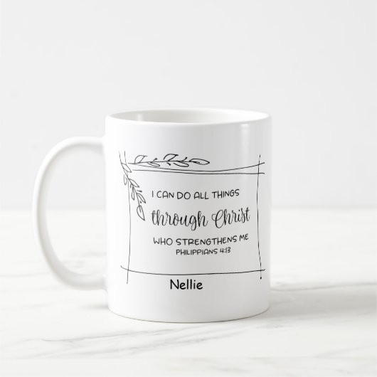 Christliche Bibel Verse ich kann alles tun Kaffeetasse (Links)
