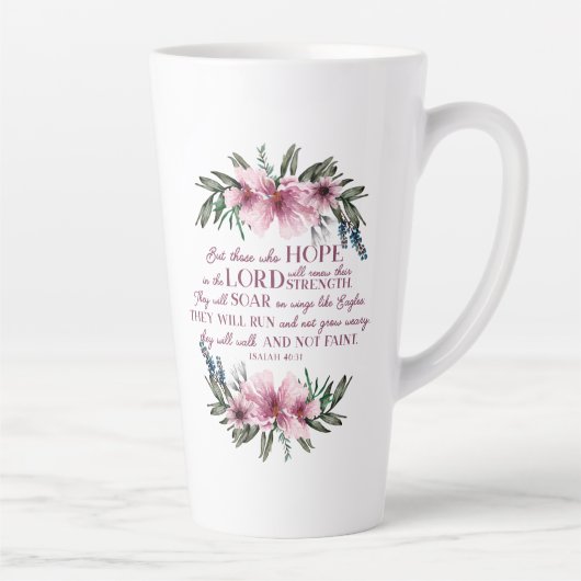 Christliche Bibel Verse Isaiah 40 Rosa Blume Milchtasse (Rechts)