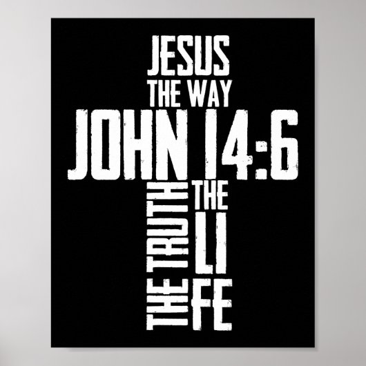 Christliche Bibel Verse Jesus Der Weg Johannes 14: Poster (Vorne)