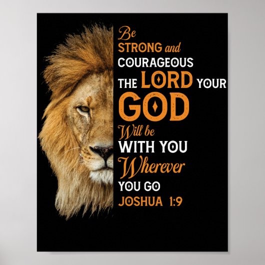 Christliche Bibel Verse Joshua 1 9 Löwenglaube Poster (Vorne)