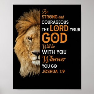 Christliche Bibel Verse Joshua 1 9 Löwenglaube Poster