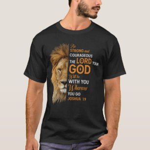 Christliche Bibel Verse Joshua 1 9 Löwenglaube T-Shirt