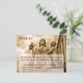 Christliche Bibel Verse Micah 6:8 Geist der Gerech Postkarte (Stehend Vorderseite)