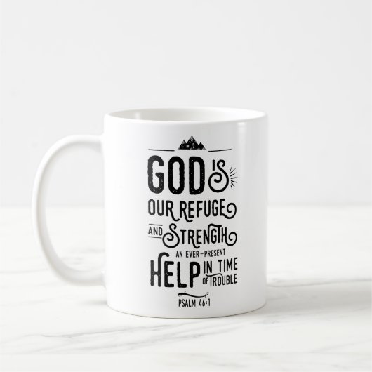 Christliche Bibel Verse Psalm 46:1 Gott ist unsere Kaffeetasse (Links)