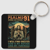 Christliche Bibel Verse Psalmen 91 Religiöser Gott Schlüsselanhänger (Rückseite)