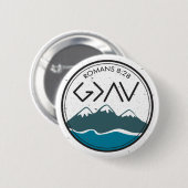 Christliche Bibel Verse Römer 8:28 Gott ist größer Button (Vorne & Hinten)