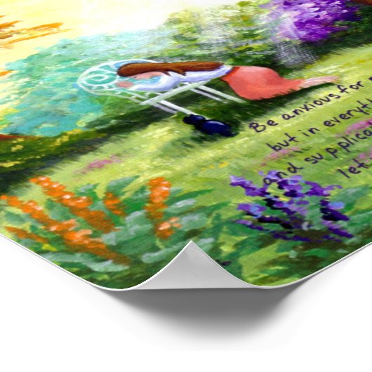 Christliche Bibel Verse Scripting Girl Katze Poster (Ecke)