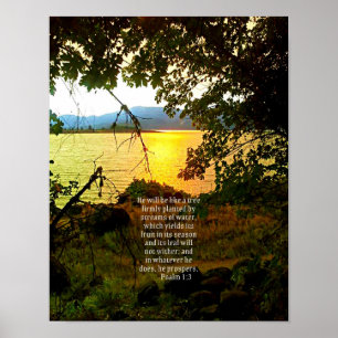 Christliche Bibel Verse Seenlandschaft Kreationari Poster