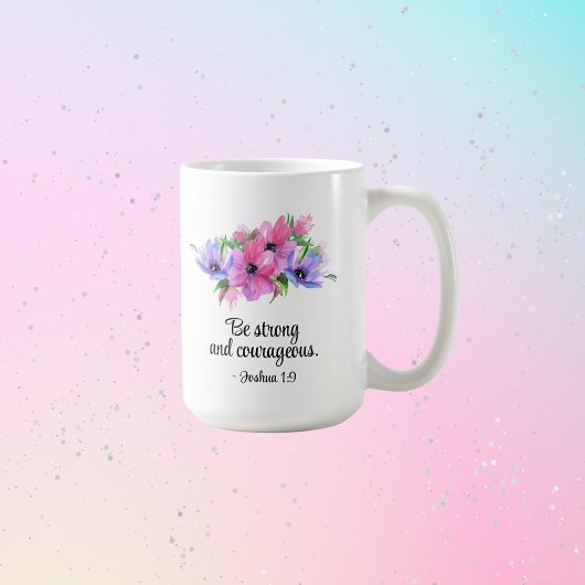 Christliche Bibel Verse sein mutig floral stark Kaffeetasse