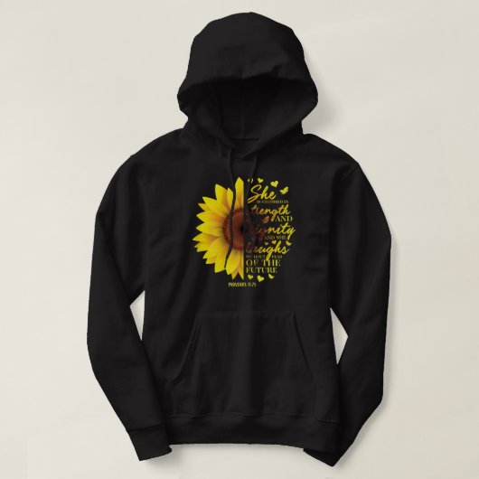Christliche Bibel Verse Sonnenblumenschrift Religi Hoodie (Design vorne)