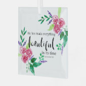 Christliche Bibel Verse Wasserfarben Blume Schöne Ornament Aus Glas (Vorderseite links)