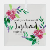 Christliche Bibel Verse Wasserfarben Blume Schöne Ornament Aus Glas (Rückseite)